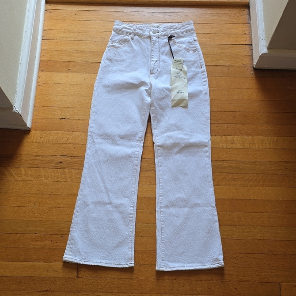 NWT ROLLA'S Eastcoast Flare Organic Denim High Rise White Women's 26